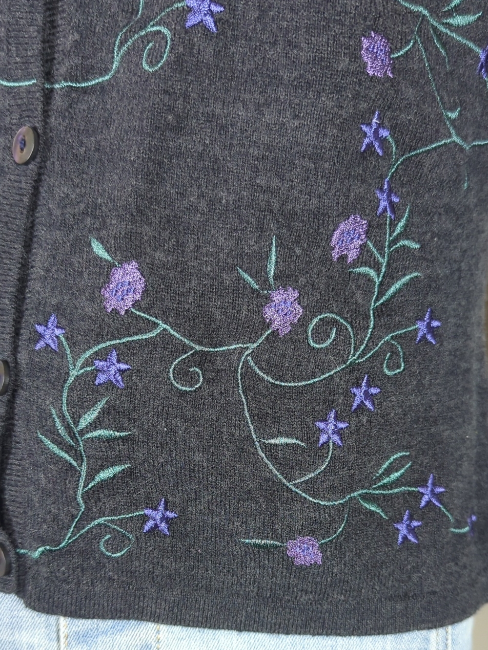Vintage Northern Traditions Women's Cardigan Embroidered Floral Size Small - Picture 4 of 7